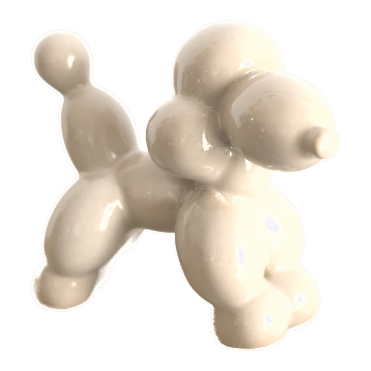 Barboncino Palloncino in Ceramica - colore avorio