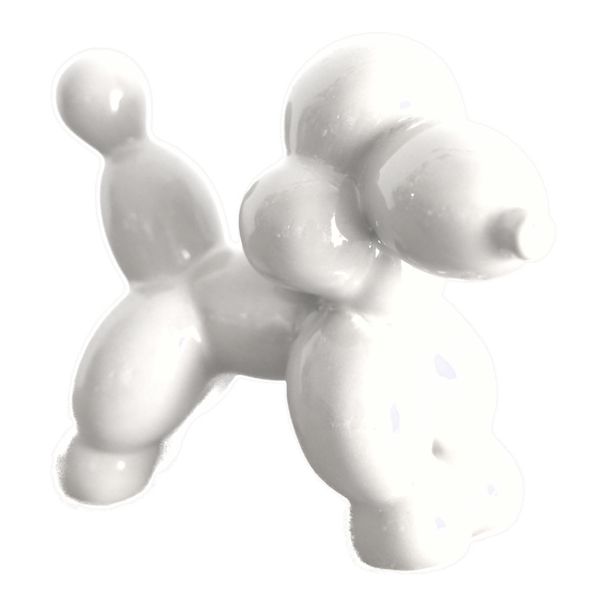 Barboncino Palloncino in Ceramica - colore bianco