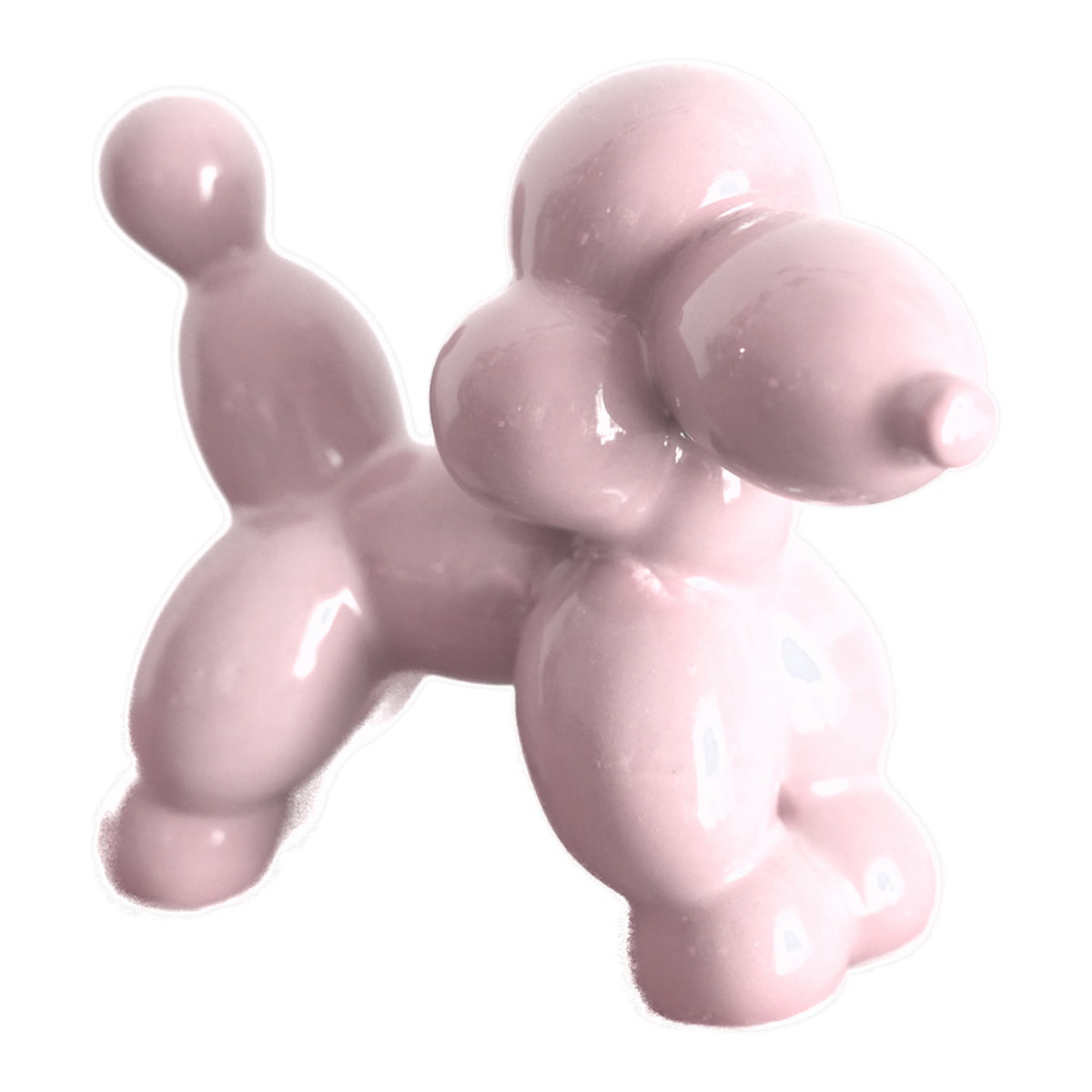 Barboncino Palloncino in Ceramica - colore rosa chiaro