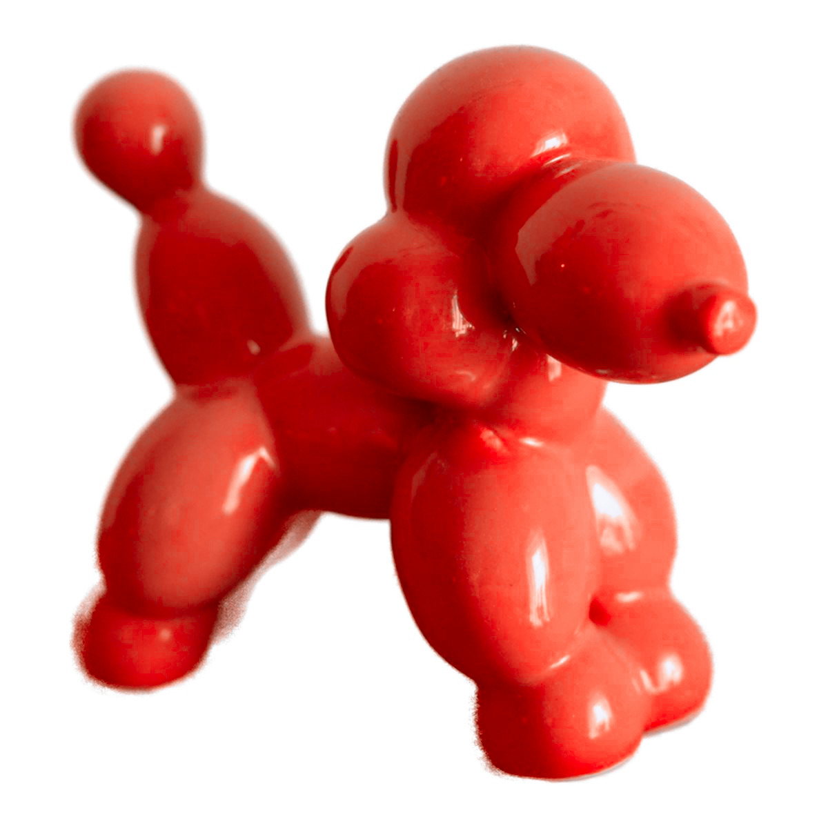Barboncino Palloncino in Ceramica - colore rosso
