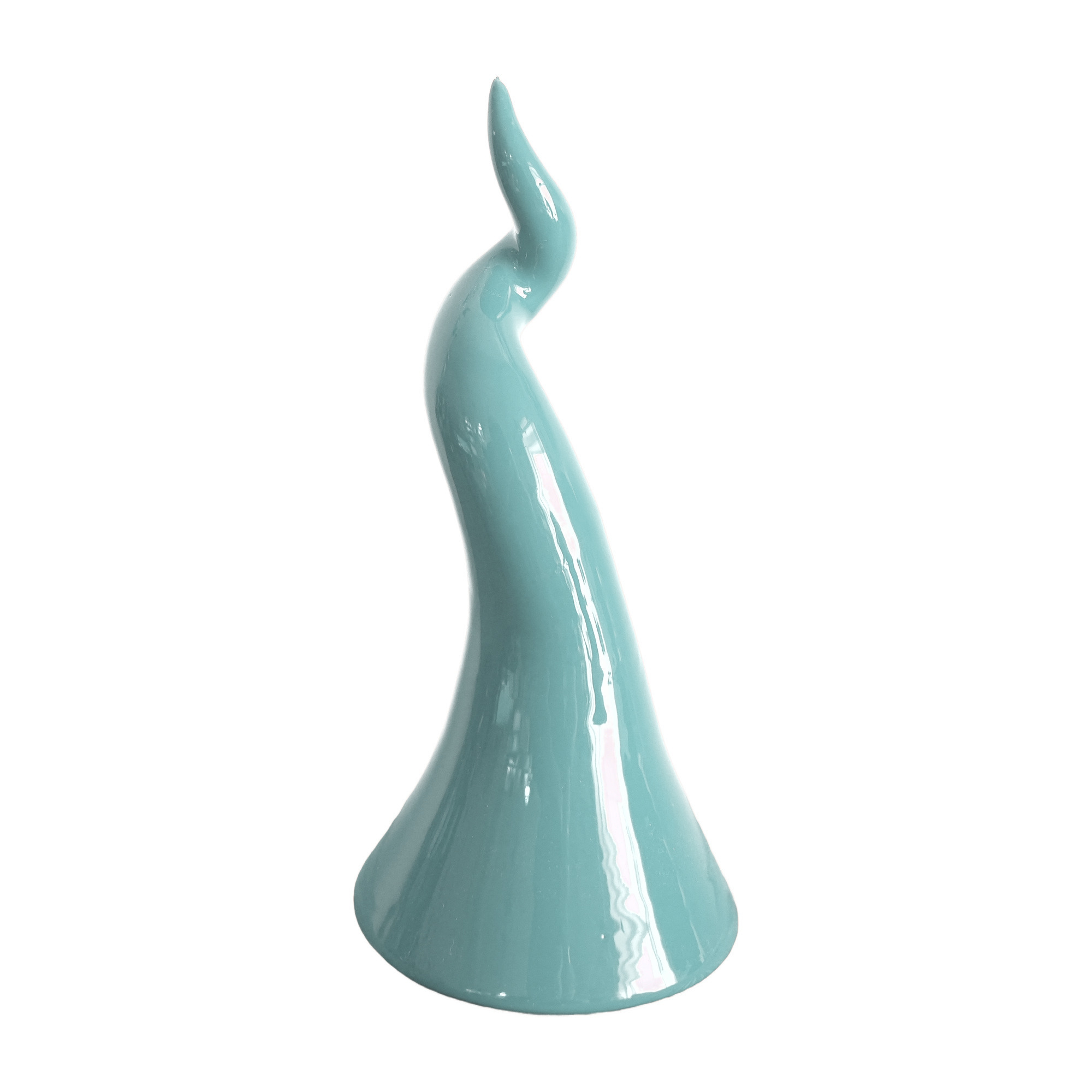 Corno Portafortuna in Ceramica - colore acquamarina