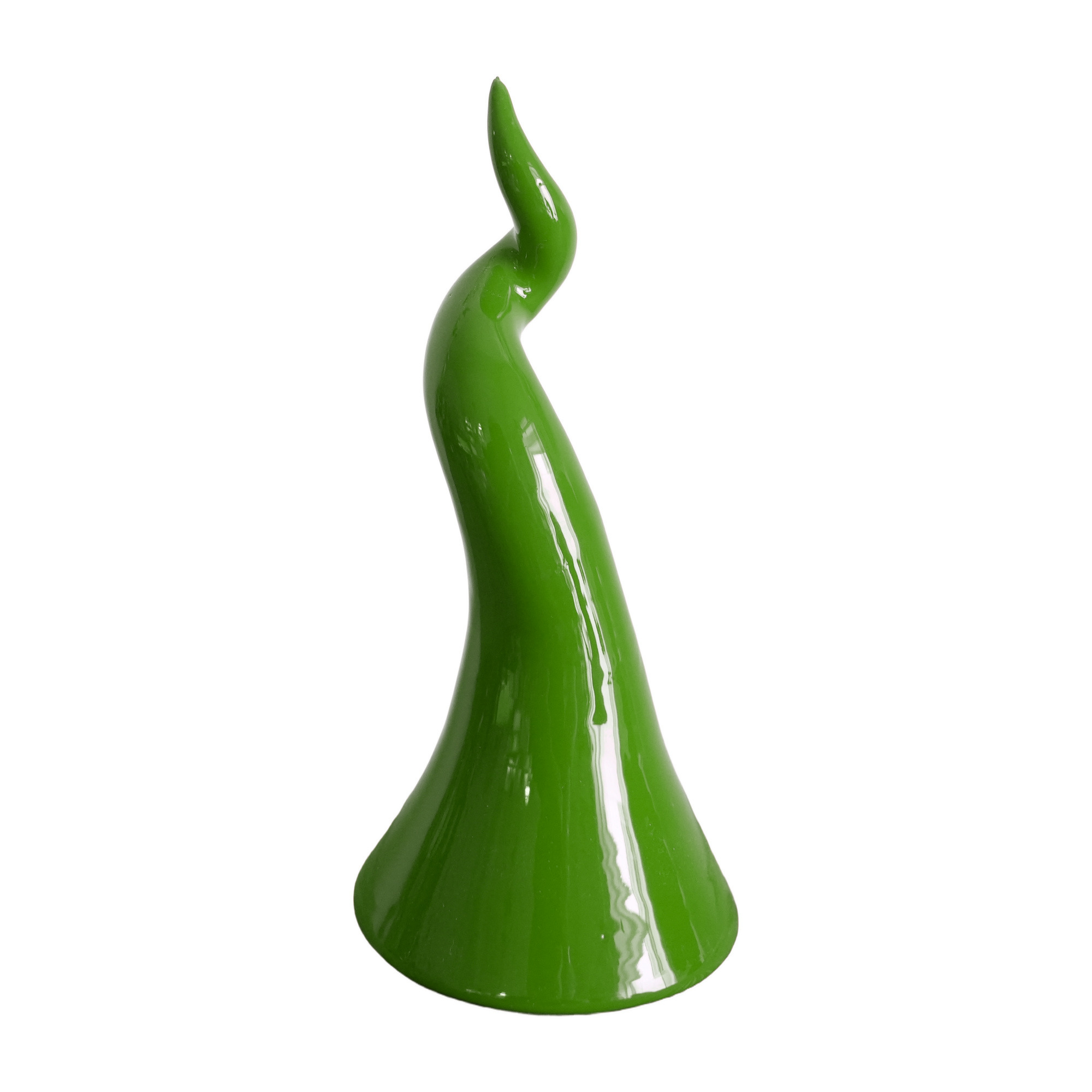 Corno Portafortuna in Ceramica - colore verde prato